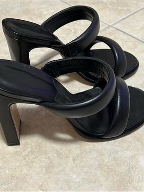 SCHUTZ Black Padded Strap High Heel Sandals